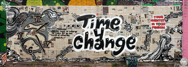 Time 4 Change... Everyone Thinks of Changing The World, But No One Thinks of Changing Himself - Leo Tolstoy by DoggieDoe and Motus - The Dark Roses - NDSM, Amsterdam-Noord, Netherland 2. July 2014